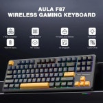 기계식 키보드 게이밍 AULA F87 Pro 맞춤형 유선 무선 트라이 모드 8000mAh 핫스왑 RGB PBT 라이트 개스킷 노트북 PC 선물 2.4g : 애드렛쿠쉐