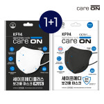 [케어온] 세이프메디 국내생산 KF94 마스크1+1팩 (검정,흰색 선택) : 예지미인