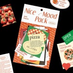 사무 테이프 페이퍼 무드 스티커 팩 핏제리아 : samTHREEmart