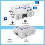 FeiEVER RCA AV to HDMI 컨버터  S 비디오 to HDMI 컨버터  복합 CVBS 오디오 비디오 어댑터  PALNTSC 지원  VCRVHSXboxPS1PS2STBN... 