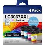 잉크젯 프린터용 잉크 카트리지 LC3037 XXL 초고수익 블랙/시안/마젠타/옐로우 4팩 형제용 LC30374PKS 작업용 MFC-J5845용DW MFC... 
