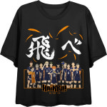 Haikyu 시즌 4 카라스노 팀 및 간지 모토 주니어 블랙 티셔츠 : 비에이치월드코리아2
