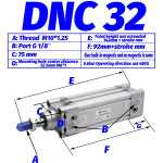 FESTO DNC-32-40-PPV-A DNC-50-125-PPV-A 실린더 공압 부품 보어 32 40 50mm 25-320mm 행정 DNC-40-80-PPV-A : 화니 상점