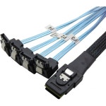 케이블데콘 18인치 미니 SAS 36P SFF-8087 4대 SATA 7핀 90도 타겟 하드 디스크 데이터 케이블 0.5M H0304 : 무민샵25