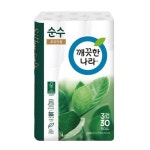 깨끗한나라 화장지 친환경 프리미엄 3겹 화장지 30롤 25m 강한 흡수력 : 알뜰 추천 창고