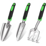 성우 가든 툴 세트 3피스 미끄럼 방지 인체공학적 손잡이가 있는 헤비 듀티 및 경량 알루미늄 합금 공구 원예용 핸드 여성용 남성용 그린 : 베르탠