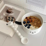 굿모닝 퍼피 시리얼 볼+스푼 세트 강아지 모양 도자기 세라믹 볼 : 아트조이