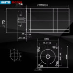 CNC 라우터용 스텝퍼 모터 단일 샤프트 4 와이어 하이브리드 2 상 DMA860S 드라이버 86mm Nema34 98mm 길이 560Ncm 토크 14mm : 선진물류