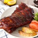 [센터합배송]바베큐 등갈비 폭립 500g 2인분 사과나무 훈연 고기함량70% : 해와바다