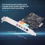 PCI-E 5.1 사운드 카드 컴퓨터 PCIE 채널 PCIe 오디오 6 3D 게임 음악 디지털 보드 : 파츠올 마켓