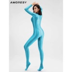 전신 레깅스 타이즈 스포츠 올인원 스타킹 슈트 하이 지퍼 점프슈트 요가 여자 의상 : 파인드잇템