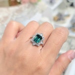 [EMR0021] 실버 고급 랩 에메랄드 큐빅 반지 925 : 루루실 바로그쥬얼리
