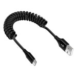삼성 S24 울트라 FE 코일 USB C를 USB에 연결하여 갤럭시 S24S23S22S21 S25S25 3FT 리트랙터블 안드로이드 휴대폰 자동차 충전기... 