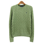 라파클럽 여성 라운드 케이블 꽈배기 면 100% 니트 스웨터 : 주식회사 라파클럽