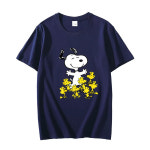 스누피 찰리 페퍼민트 우드스톡 명언 초등 대 학생 커플 러닝 등산 티셔츠 굿즈 및 남성 반팔 100% 코튼 2025 의류 상의 여름 신상 패션... 
