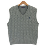 라파클럽 남녀공용 브이넥 케이블 니트 조끼 : 주식회사 라파클럽