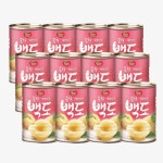 동원 복숭아 백도 캔 대용량 400g x 12개 : 피엠식스