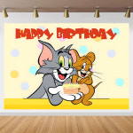 고양이 생쥐 톰 과 제리 스파이크 불독 가챠 피규어 키링 굿즈 고양이와 마우스 배경 어린이 생일 장식 비닐 폴리 에스터 소품 ChildrenGift... 