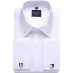 알리멘 & 젠틀 남성 드레스 셔츠 프렌치 커프 긴팔 레귤러 핏(메탈 커프 링크 및 메탈 칼라 스테이 포함) Black : 청담스타일6호