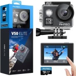 4K60fps 터치스크린 WiFi 액션 카메라 음성 제어 EIS 131피트 방수 카메라 8배 줌 리모컨(64GB MicroSD 카드 포함) : 청담스타일6호