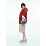 샌드 사운드 Woven Detailed Full Zip Hoodie  Red MS4541D016 : SindMill