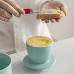 버터벨 보관용기 뚜껑이있는 카운터 용 프랑스 도기 확산 가능한 세라믹 스타일 항아리 접시 키퍼 홀더 : 아이위시드림