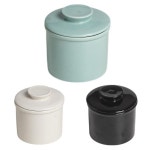 버터벨 보관용기 뚜껑이있는 카운터 용 프랑스 도기 확산 가능한 세라믹 스타일 항아리 접시 키퍼 홀더 : 아이위시드림