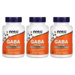 (아이허브) 나우푸드 3개X 비타민B-6 함유 GABA 500mg 베지 캡슐 100정 해외직구 : 아이허브 공식스토어
