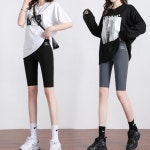 여자 요가 필라테스 헬스 하이웨스트 슬림 5부 레깅스 : 전하