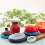 푸드 허거 5pc 재사용 가능한 실리콘 식품 밀봉 랩 BPA 프리 식기세척기 안전 양파 토마토 레몬 바나나 캔 덮개 : 폴로줌