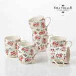 실버데일 빈티지 핑크로즈 머그컵 머그잔 6p : 블레이크KIM