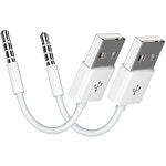 아이팟 셔플 케이블 2팩 3.5mm 잭플러그와 USB 전원 충전기 동기화 데이터 전송 케이블아이팟 3rd 4th MP3MP4용 : 무민샵27