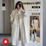 패션 중기장 트렌치코트 봄 미디 트렌치코트 소프트/트렌디한/가벼운 심플 : 신핑무역 주식회사