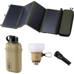 엘레콤 네스트아웃 10000mAh 실외 전력 뱅크 4패널 태양광 패널 충전기 LAMP-1 LED 소프트 랜턴 캠핑 라이트 - 베이지 : 무민샵27