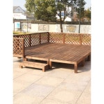 야외 편상 조립 평상 정원용 마루 방부목 목재 나무 마당 1 길이 90x너비 60x높이 9 cm : 글로벌게이트2