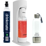 DrinkMate OmniFizz 클래식 화이트 CO2 실린더 1개 1리터 PET 스테인리스 스틸 병 1847378 : 레드허니몰