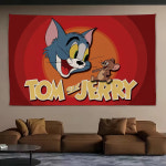강아지 고양이 톰 과 제리 스파이크 불독 인테리어 그림 장식 포스터 굿즈 만화 T-Tom과 J-Jerry 재미있는 코미디 플래그 피크닉 파티 아트... 