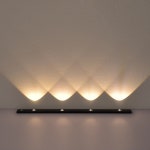 스포트라이트 무선 센서등 붙이는 조명 USB 충전식 직부등 색상밝기조절 LED 4구 일자 50cm 블랙 : 쎈스리빙