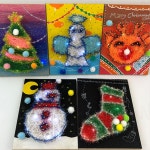 크리스마스 수업 스트링아트 털실공예 LED 겨울도안 만들기 아동센터 미술시간 초등학교 : 코코에비나