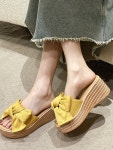 통굽 근무화 키높이 리본 바캉스 웨지힐  슬리퍼 샌들 : SH 무역