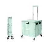 클접이식 쇼핑카트 장바구니 캐리어 캠핑용 뚜껑일체형 틸트손잡이, 크림 : 쇼핑다가저