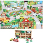 원목 자동차 교통표지판 우리동네 놀이매트세트 사고력 신호규칙 키즈카페 역할놀이 안전교육 : 이산컴퍼니