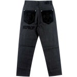 남자 와이드 청바지 세미 데님 스케이트보드 힙합바지 검은색30 : 도도밀직구샵