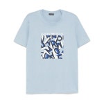 EMPORIO ARMANI 로고 프린트 티셔츠 EM000574AF12349 F9029 블루 : 페칭