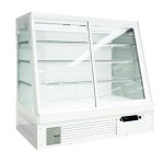 다이아R&F UKGS-1800B-1 사선형 냉장 반찬 쇼케이스 반찬가게 정육점 화이트 앞문 : 신일 종합상사