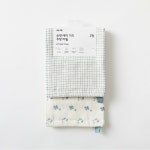 [JAJU/자주] 순면 테리 거즈 주방 타월 2P_30X50cm_그리드 플라워 : 자주 JAJU
