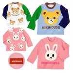 미키하우스 푸치 우사코 긴팔티셔츠 2종 90-130cm 13-5214-682 : 윈윈재팬