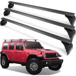 차량 짐 고정바 카고바 고정용 바 330파운드의 헤비 듀티 루프 랙 3PCS 지프 랭글러 JK JL 글래디에이터 JT 2007-2025 하드 탑 2 및 4 도어 W... 