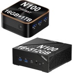 미니컴퓨터 슬림 소형 초고속 피씨 미니PC 인텔 미니 PC N100 3.4GHz 16GB+1TB T8 Plus블랙 데스크톱 컴퓨터 16GB+512GB AM02블랙... 