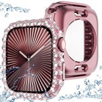 호환되는 2 in 1 블링 범퍼 케이스 360 방수 다이아몬드 보호... 페이스 커버 백 iWatch 46mm용 하 42mm (Series 10) : MOA해외마켓 7th